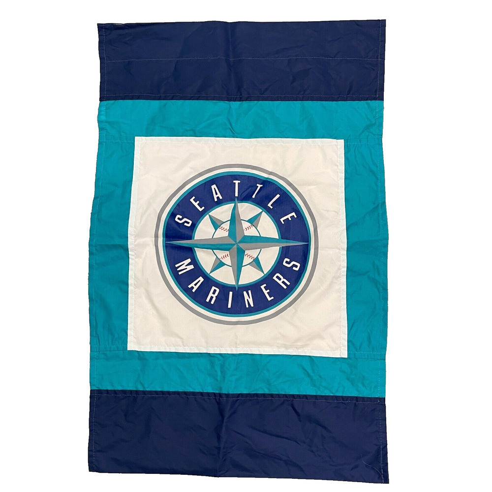 Seattle Mariners House Flag Banner Applique 23.5 in x 37 in Full Color One Side
